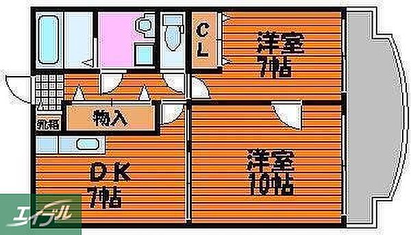 岡山県岡山市北区鹿田本町(賃貸マンション2DK・10階・57.40㎡)の写真 その2