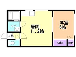 コーポさわむら 1LDKの間取図画像