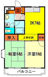 エクセル国分寺 2DKの間取図画像