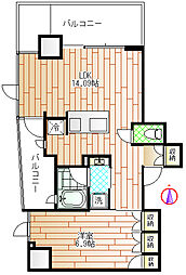 ラ メゾン ブランシュ 8階1LDKの間取り