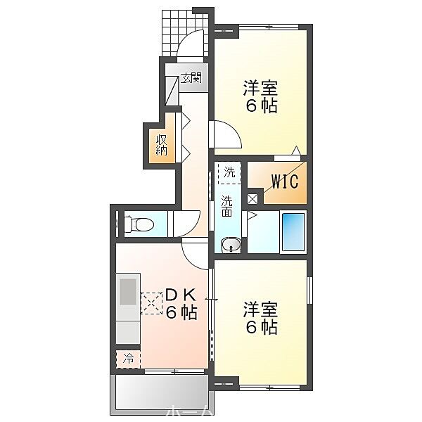 ユトリロ緑ヶ丘2Ａ ｜愛知県豊橋市緑ケ丘2丁目(賃貸アパート2DK・1階・45.02㎡)の写真 その2