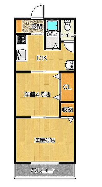 大阪府大東市北条1丁目(賃貸マンション2DK・2階・33.00㎡)の写真 その2