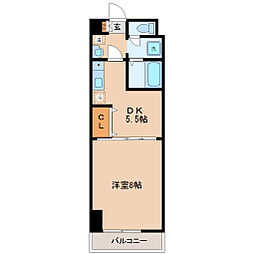 JR仙石線 榴ケ岡駅 徒歩8分の賃貸マンション 8階1DKの間取り
