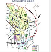 緑が丘アクセス線整備中。新山梨環状道路に接道します。広く大きい道路に接道します。
