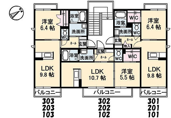 シャーメゾン東本町 301｜山口県宇部市東本町２丁目(賃貸アパート1LDK・3階・41.17㎡)の写真 その18