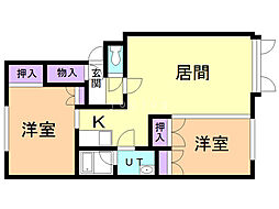 ピア永山 2LDKの間取図画像