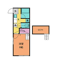 青葉ハイツ 1Kの間取図画像