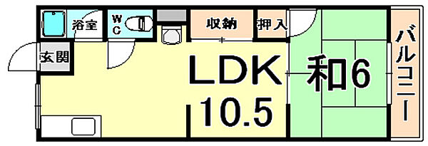 兵庫県尼崎市立花町２丁目(賃貸マンション1LDK・4階・31.05㎡)の写真 その2