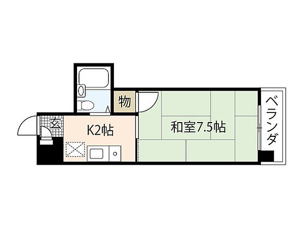 第2丸澤ビル ｜広島県広島市中区東千田町2丁目(賃貸マンション1K・4階・21.87㎡)の写真 その2