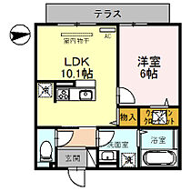 Casa del sole (カーサデルソーレ）  ｜ 大阪府藤井寺市沢田２丁目（賃貸マンション1LDK・1階・41.20㎡） その2