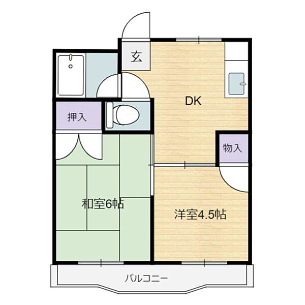 オーシャンクルーズ 405号室｜宮崎県宮崎市日ノ出町(賃貸マンション2DK・4階・34.29㎡)の写真 その2