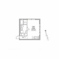 bicolo 尾山台 デザイナーズマンション 2階ワンルームの間取り
