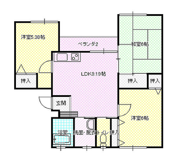 ハイツはしもと 1 兵庫県洲本市上物部 ２丁目 賃貸マンション3ldk 2階 59 63 淡路平和不動産株式会社 の詳細情報 賃貸スタイル 物件id