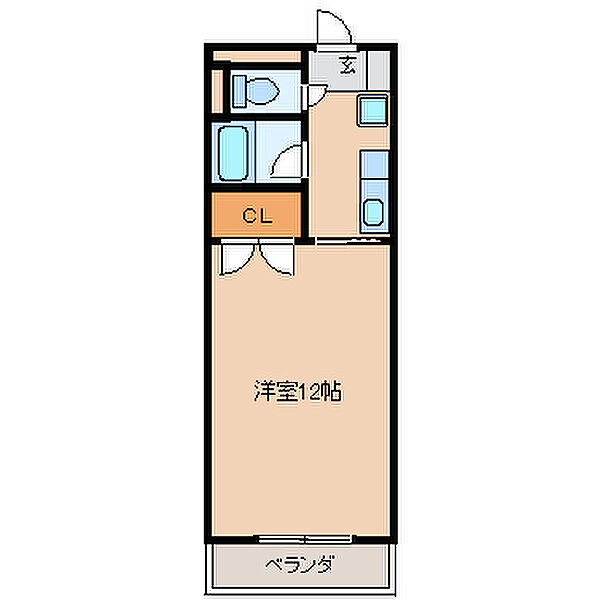 エトランゼ宮本III 205｜福岡県久留米市東櫛原町(賃貸マンション1K・2階・27.00㎡)の写真 その2