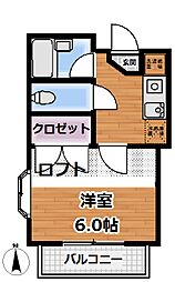 メゾン・ド・ジュネス 1階1Kの間取り