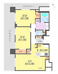 プラウドタワー大泉学園 25階2LDKの間取り