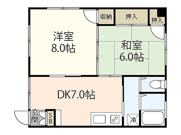 立山ビル ｜広島県広島市中区住吉町(賃貸マンション2DK・2階・46.37㎡)の写真 その2