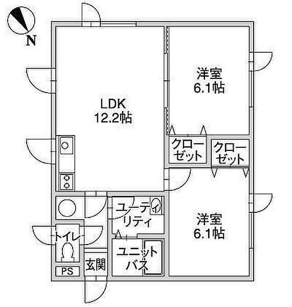 和楽三 301｜北海道小樽市新光4丁目(賃貸アパート2LDK・1階・52.17㎡)の写真 その2