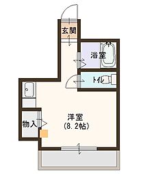 ヴィバーチェ 1Kの間取図画像