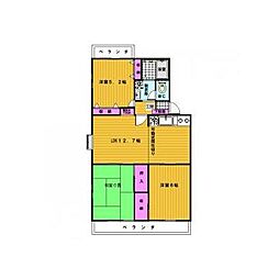 ルレーブ東大宮 3LDKの間取図画像