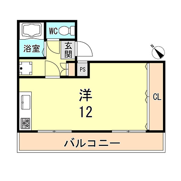 兵庫県神戸市兵庫区福原町(賃貸マンション1R・5階・37.64㎡)の写真 その2