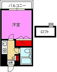 エスシー鴻池 1Kの間取図画像