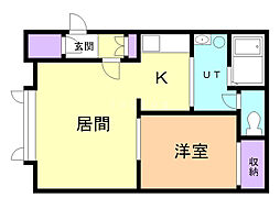 シエル・エトワール 1LDKの間取図画像