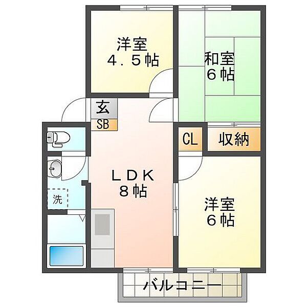 ハイツ奥山　Ａ・Ｂ A102｜三重県津市押加部町(賃貸アパート3LDK・1階・51.80㎡)の写真 その2