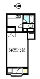 アイビーハイツ2 1Kの間取図画像