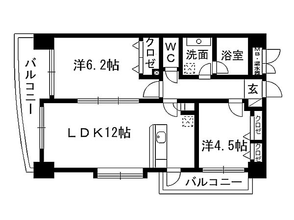 ラフィーネ小倉 1002｜福岡県北九州市小倉北区香春口２丁目(賃貸マンション2LDK・13階・54.08㎡)の写真 その2