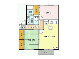 ラ・ルーン 2LDKの間取図画像