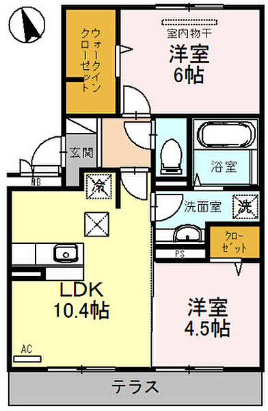 プレミアム十番館 103｜大分県中津市大字上宮永(賃貸アパート2LDK・1階・52.27㎡)の写真 その2