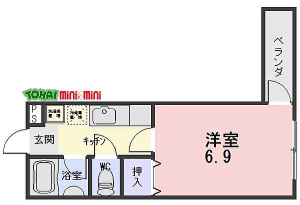 レスポールII 4C｜三重県松阪市京町一区(賃貸アパート1K・4階・20.50㎡)の写真 その2