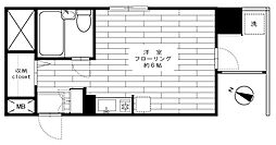 ボヌール大橋 ワンルームの間取図画像