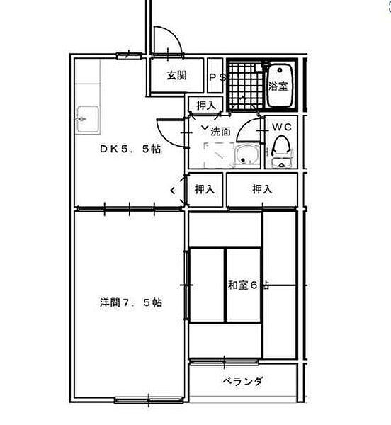 広島県福山市千田町３丁目(賃貸アパート2DK・1階・42.23㎡)の写真 その3