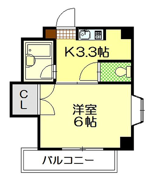 サンライズ鶴江Ｃ棟 0205｜広島県安芸郡府中町鶴江1丁目(賃貸マンション1K・2階・24.18㎡)の写真 その2