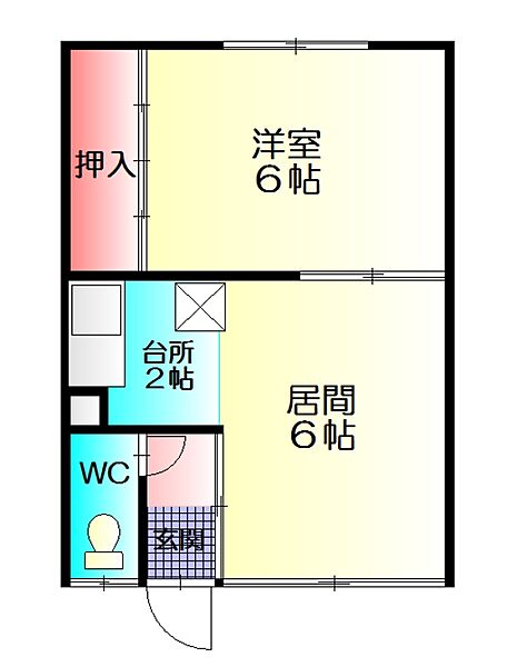 寿マンション 10｜北海道旭川市宮下通１８丁目(賃貸アパート1DK・2階・28.35㎡)の写真 その2