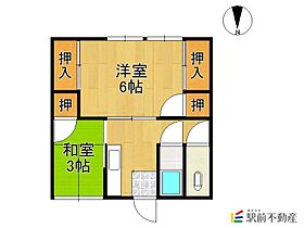 古賀アパート（上屋敷） 103 ｜ 福岡県大牟田市上屋敷町1丁目3-17（賃貸アパート2K・1階・29.00㎡） その2