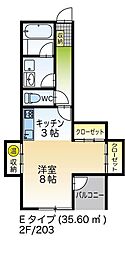 すまいる25番館 1Kの間取図画像