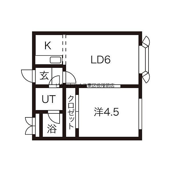 ハートランド光星 408｜北海道札幌市東区北十一条東5丁目(賃貸マンション1DK・4階・27.90㎡)の写真 その2