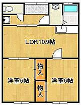 かつはらビル  ｜ 福岡県中間市扇ヶ浦2丁目（賃貸アパート2LDK・3階・54.00㎡） その2