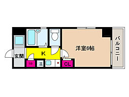 ノモズヴィレッジ六甲 1Kの間取図画像