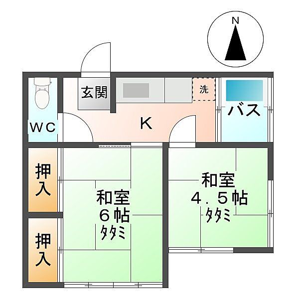 長野県上田市大屋(賃貸アパート2K・1階・32.00㎡)の写真 その2