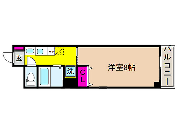 兵庫県神戸市東灘区住吉宮町７丁目(賃貸マンション1K・9階・26.46㎡)の写真 その2