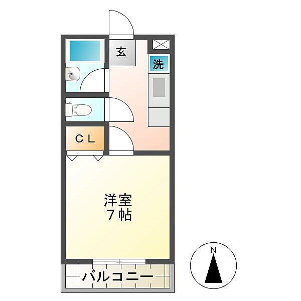 ジブリールＮ 3A｜三重県津市栗真中山町(賃貸マンション1K・3階・21.60㎡)の写真 その2