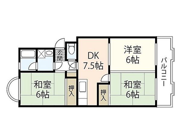 広島県広島市西区井口2丁目(賃貸マンション3DK・4階・59.76㎡)の写真 その2