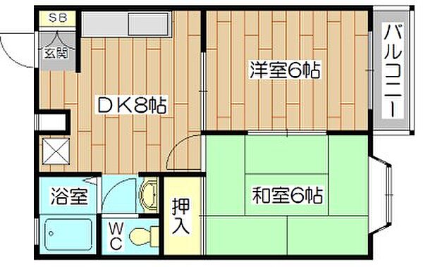 ローズハイツ ｜大阪府高槻市芥川町２丁目(賃貸アパート2DK・2階・40.00㎡)の写真 その2