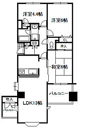 ティアラ大津 3LDKの間取図画像