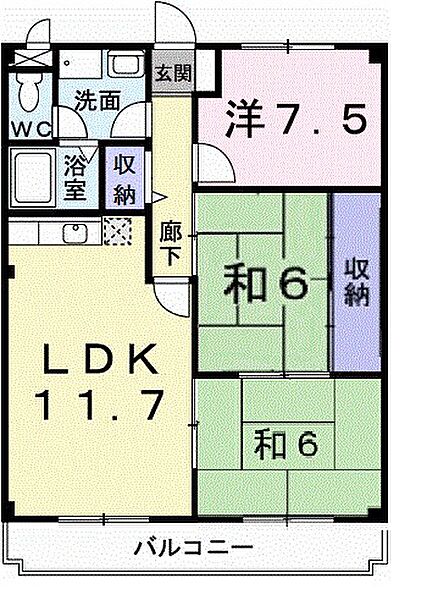 兵庫県姫路市東今宿３丁目(賃貸マンション3LDK・3階・63.85㎡)の写真 その2