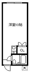 カサベルデ中村 ワンルームの間取図画像